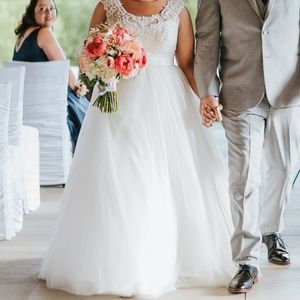 David Bridal Tulle Wedding Dress Size 12